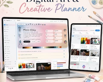 Digital Art Planner for Artists, Creative HTML Planner, Artist Studio Organizer, Artwork Tracker, Commission and Sales Planner