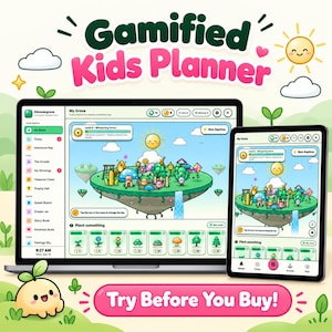 Gamified Kids Planner Web App | Interactive Chore Chart, Daily Routine and Habit Tracker with Rewards, Games & Goals