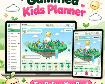 Gamified Kids Planner Web App | Interactive Chore Chart, Daily Routine and Habit Tracker with Rewards, Games & Goals