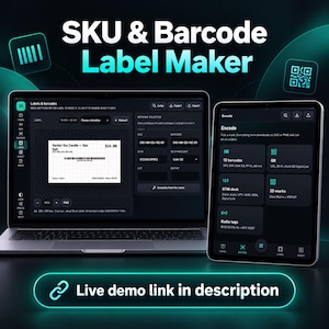 SKU Generator and Barcode Label Maker HTML Web App | QR Code & Product Labels for Small Business, Avery and Thermal Printing
