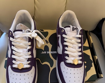 Bathing Ape Bape Sta sneaker in a white and purple