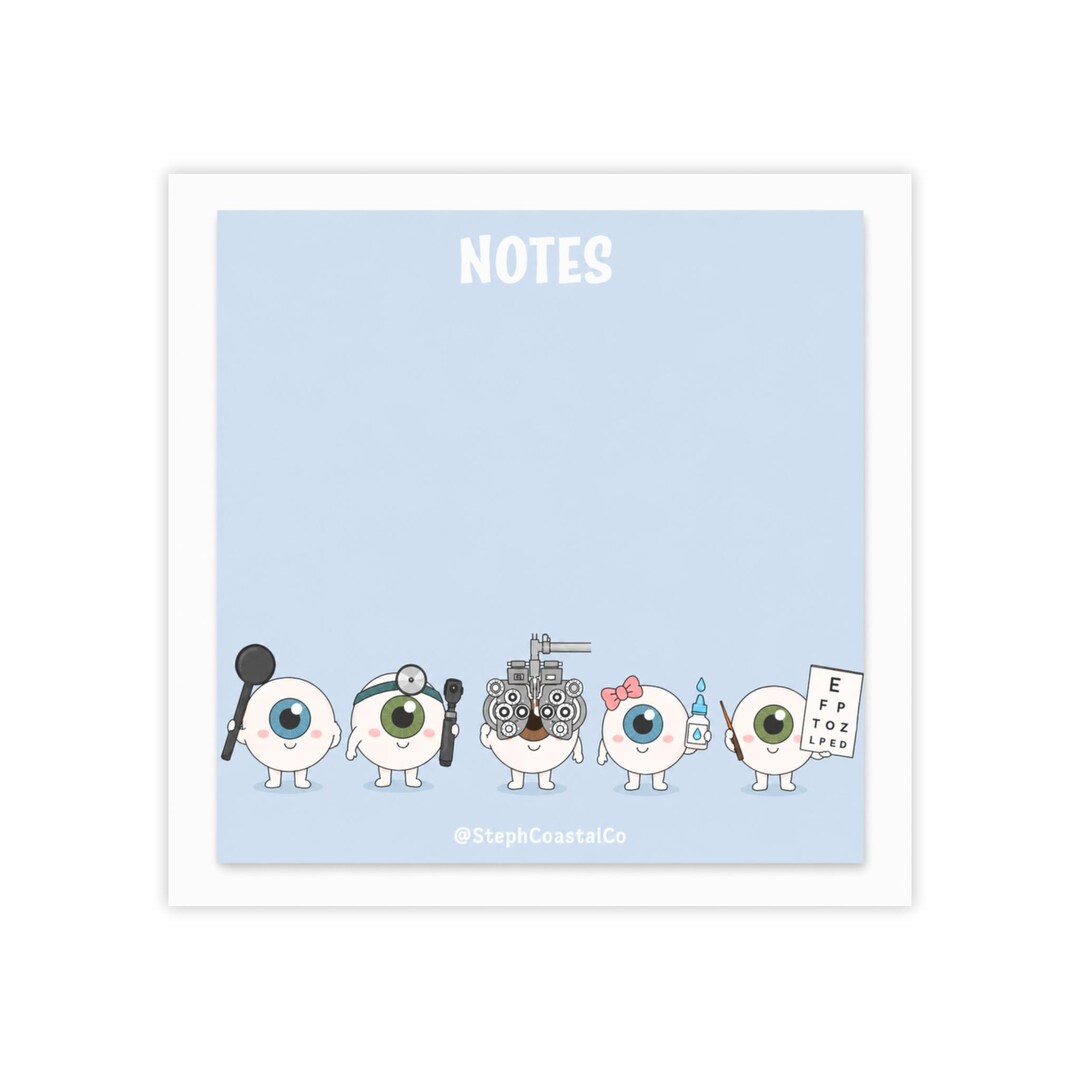 Cute Eyeball Characters Post-it® Note Pads | Optometry Theme Sticky ...