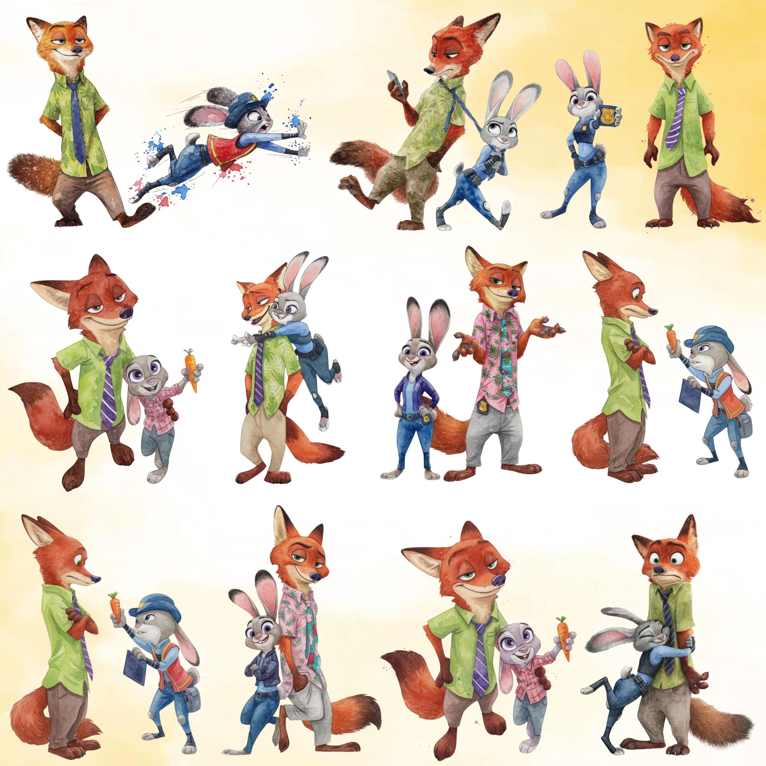 175+ PNG Zootopia 2 Watercolor Clipart Bundle, Zootopia 2 PNG Cartoon ...