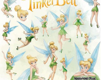 Aquarell Tinkerbell PNG Bundle: Fee Clipart für Einladungen (Digitaler Download)