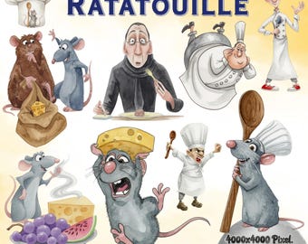 Ratatouille PNG, Ratatouille Clipart, Ratatouille Watercolor, Ratatouille Instant Download, Ratatouille Birthday