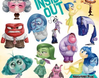 Inside Out 2 PNG Clipart Watercolor: Joy, Sadness, Anger (Digital Download), Inside Out PNG Bundle, Inside Out Clipart, Inside Out png shirt