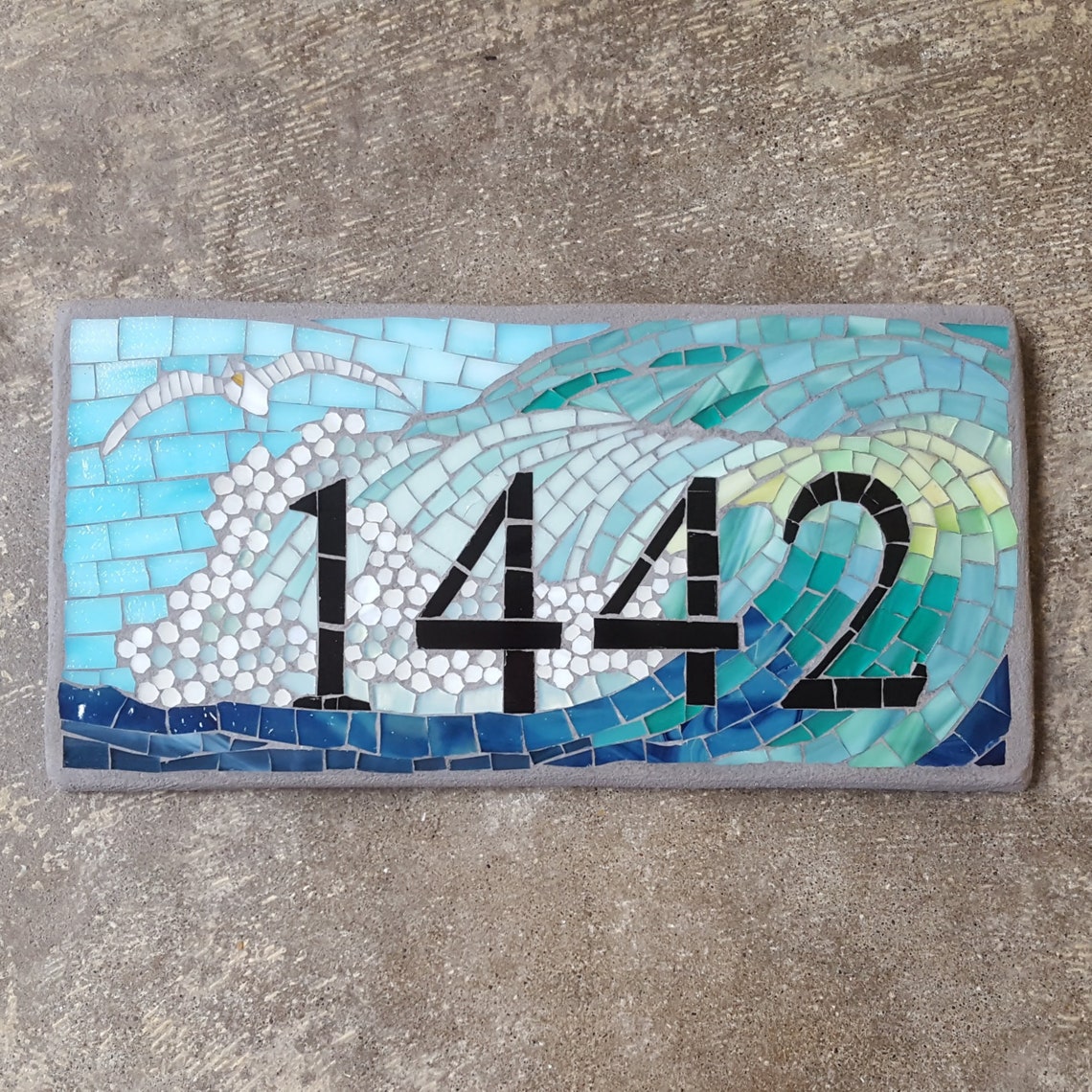 Custom Glass Mosaic Home Address Sign Etsy
