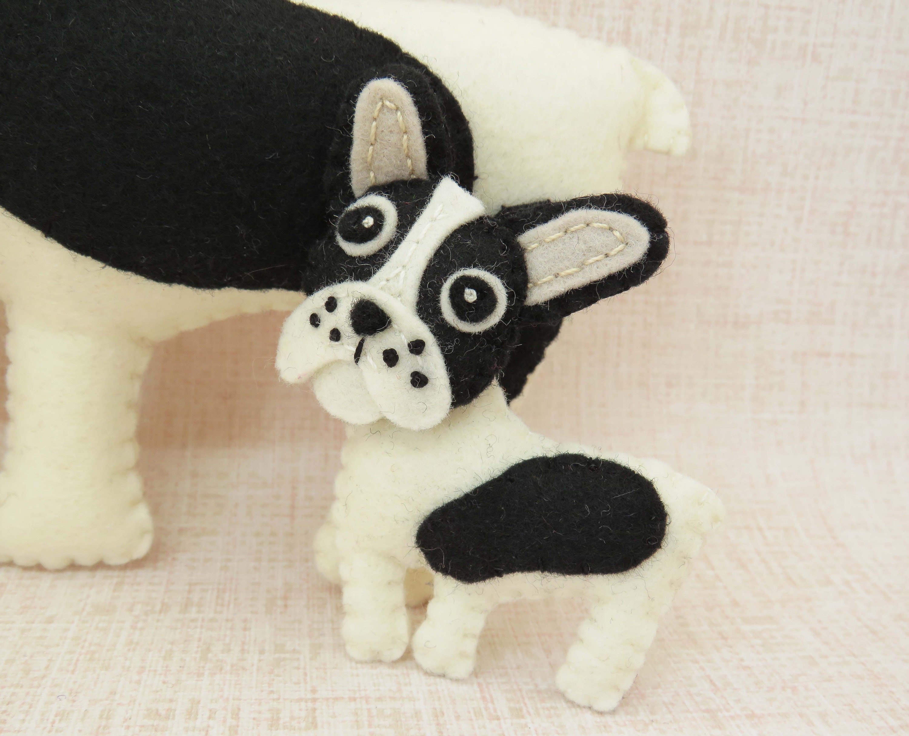 Dog Sewing Pattern French Bulldog Felt Plushie Pattern Dog Etsy UK