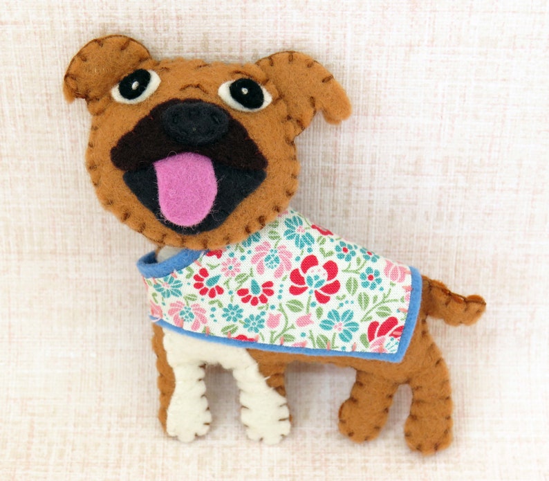 Dog Sewing Pattern Staffie Felt Sewing Pattern Plushie Etsy UK