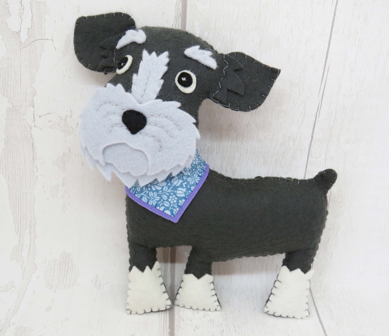 Dog Sewing Pattern Schnauzer Felt Sewing Pattern Plushie Etsy