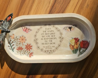 Bandeja artesanal de resina ecológica hecha a mano / Bandeja multiusos minimalista de resina / Bandeja decorativa para tocador / Decoración moderna para el hogar