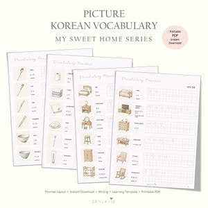 My Sweet Home-serie | Oefenwerkboek Koreaanse woorden fotokaart