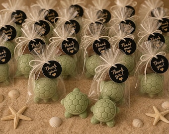 Spirulina Turtle Soap Favors Handmade Natural Eco Friendly Summer Party Favors Set of 12