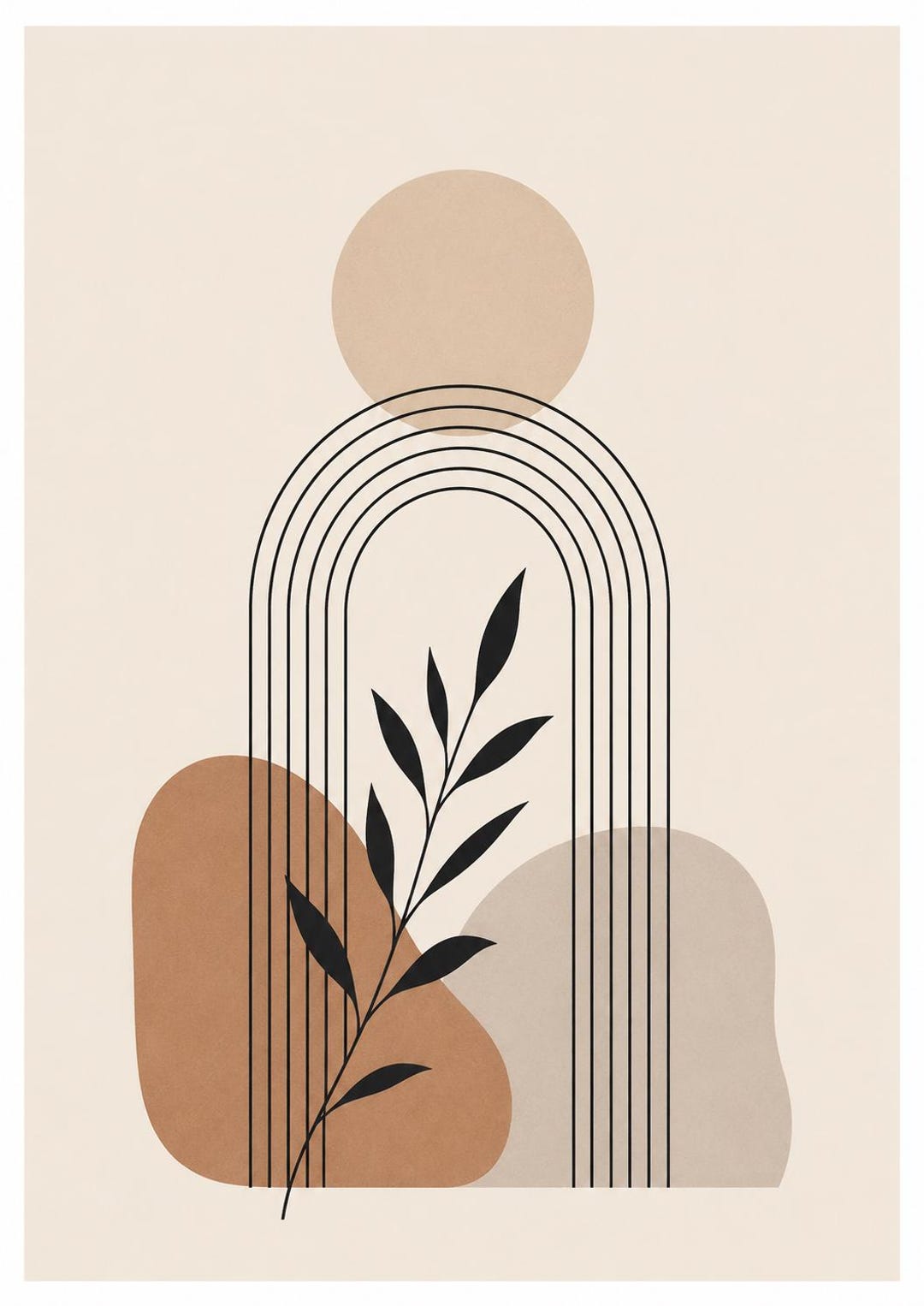 Minimalist Boho Wall Art Print | Neutral Abstract Printable Art ...
