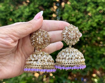 Polki Jumka, Polki Earring, oversized Earring