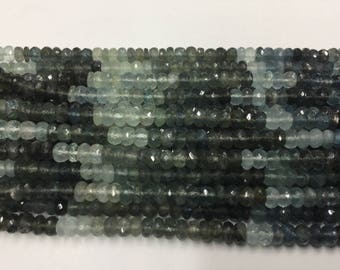 Moss Aquamarine Rondelles Faceted