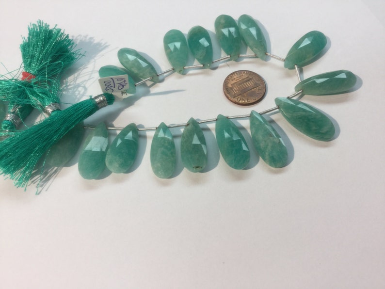 Natural Amazonite Pears Faceted