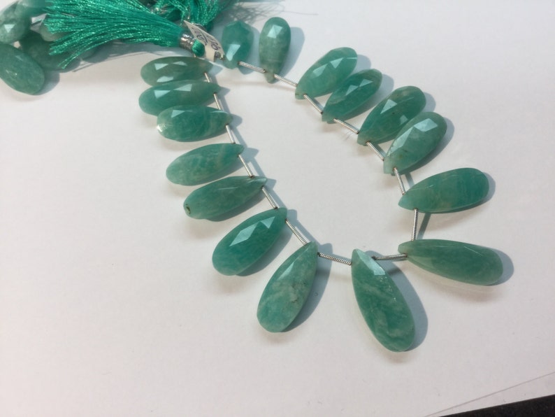 Natural Amazonite Pears Faceted