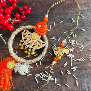 Rakhi For Bhaiya and Bhabhi, Rakhi for Brother, Indian Thread Bracelet, Rakhi Combo Set, Couple Rakhi