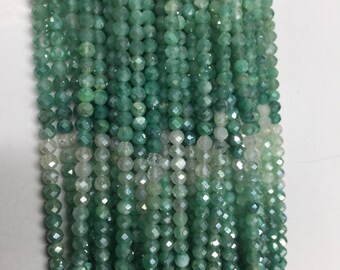 Shaded Mystic Green Onyx Rondelles Faceted