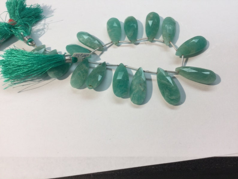 Natural Amazonite Pears Faceted
