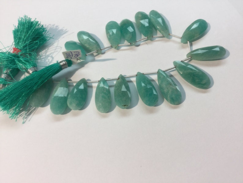 Natural Amazonite Pears Faceted