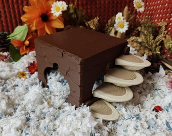Acorn and mushroom modular chamber hide - Hamster house - Mouse hideout