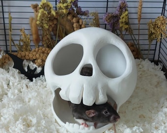 Small animal skull hide - Halloween cage acccessory -  rat hideout