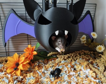 Bat hanging hide -  Halloween cage accessory - Rat house