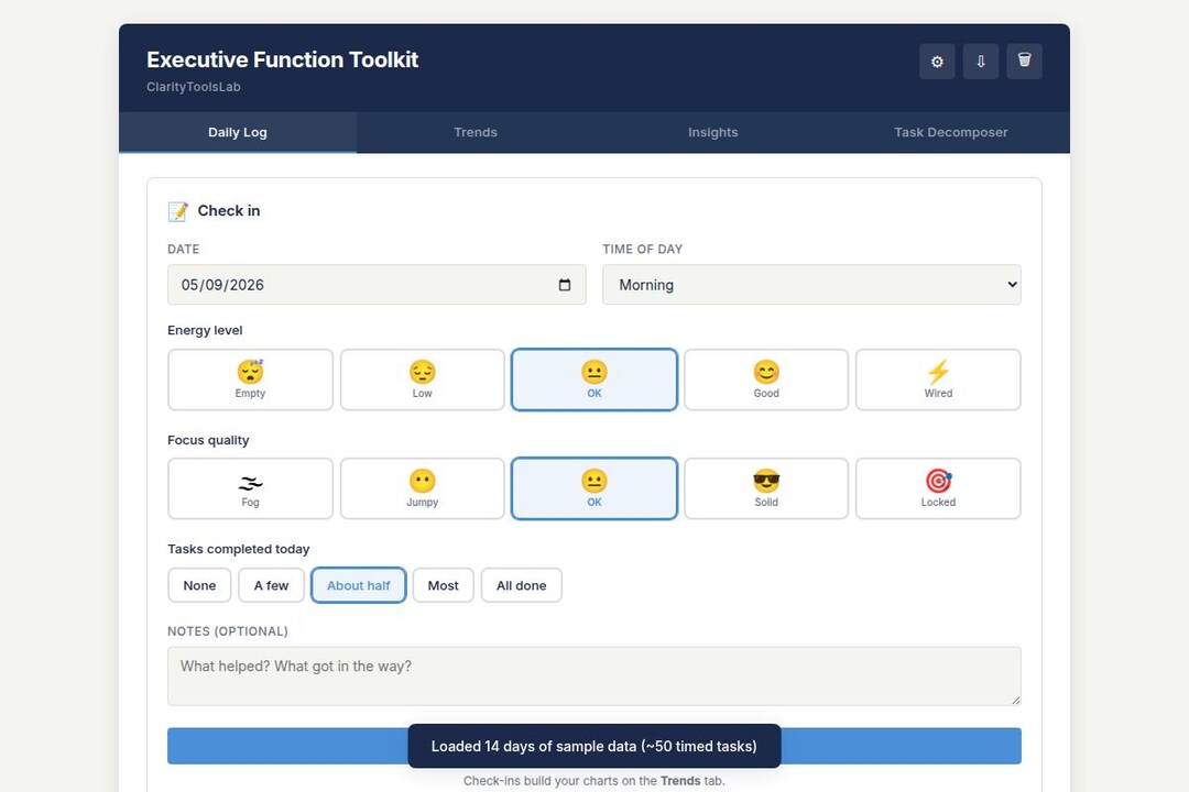 ADHD Planner | Executive Function Toolkit for Adults | Interactive ...