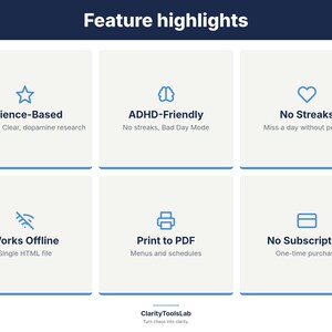 ADHD Habit Tracker Toolkit | Dopamine Menu, Habit Stacking Planner imagen 6