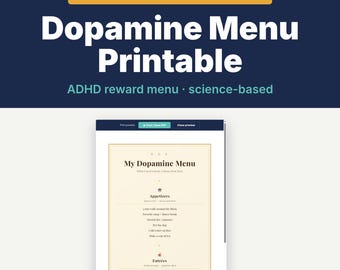 Dopamine Menu Printable | ADHD Reward Planner & Self-Care Menu Builder | 3 Templates | Digital Download