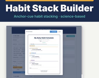 ADHD Habit Tracker | Visual Chain Builder, Routine Planner (HTML Download)