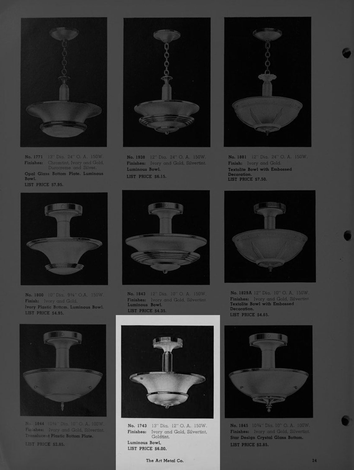 1935 Art Metal Company Machine Age Art Deco Double Shade Etsy