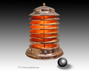 Iconic Coulter Louvered Copper Streamline Art Deco Lamp c.1938  RESTORED