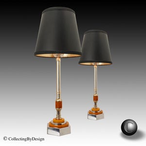 PAIR Art Deco Butterscotch Catalin Bakelite Lamps c.1935  RESTORED