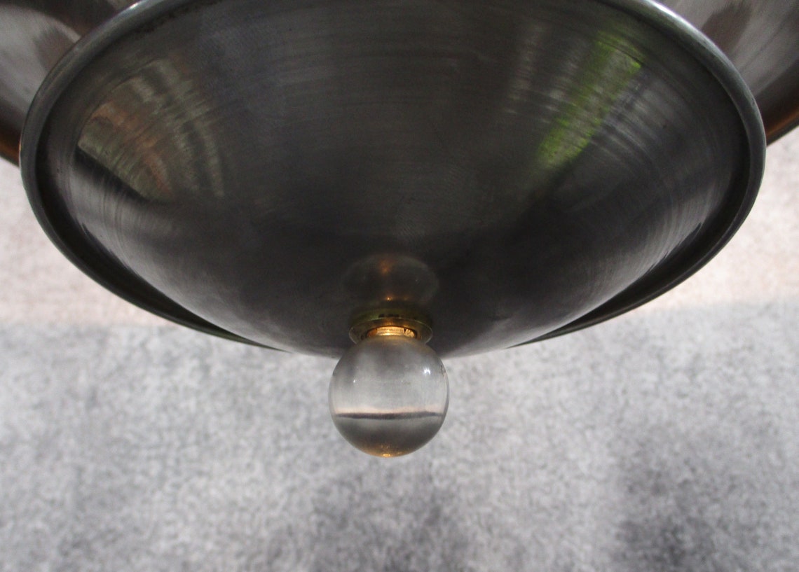 1935 Art Metal Company Machine Age Art Deco Double Shade Etsy