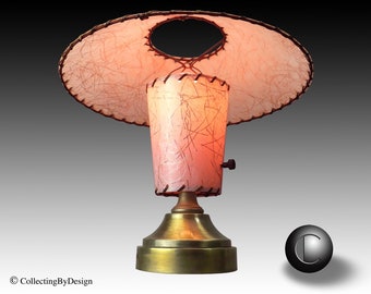 Pink 1950's Tiki MCM Atomic Drizzle Fiberglass Lamp  RESTORED