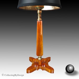 Vintage Machine Age Art Deco Butterscotch Catalin/Bakelite Lamp c.1939  RESTORED