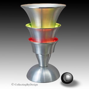 Triple Tier Aluminum Torchiere Lamp c.1939 - Machine Age Art Deco  RESTORED
