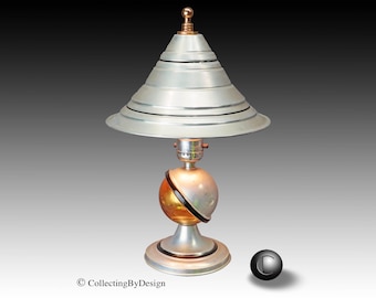 VINTAGE 1933 Worlds Fair Art Deco Saturn Lamp  RESTORED
