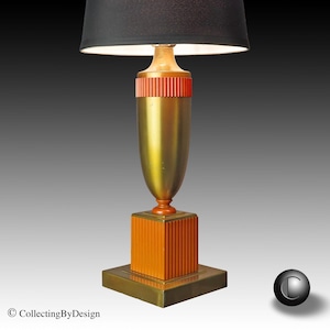 CHASE &quot;Winton&quot; Art Deco Butterscotch Bakelite & Brass Lamp c.1939 RESTORED