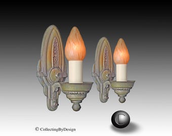 PAR de apliques aerodinámicos Art Deco Moe Bridges Glenmore c.1937 RESTAURADOS