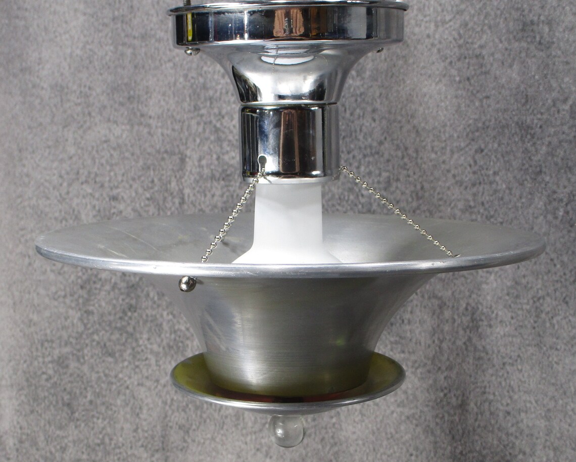 1935 Art Metal Company Machine Age Art Deco Double Shade Etsy