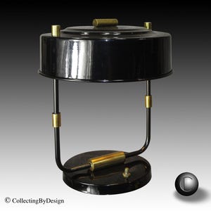 Faries Modernist Art Deco Black & Brass Desk Lamp c.1936 - RESTORED