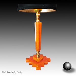 Vintage Machine Age Art Deco Butterscotch Catalin/Bakelite Lamp c.1937  RESTORED