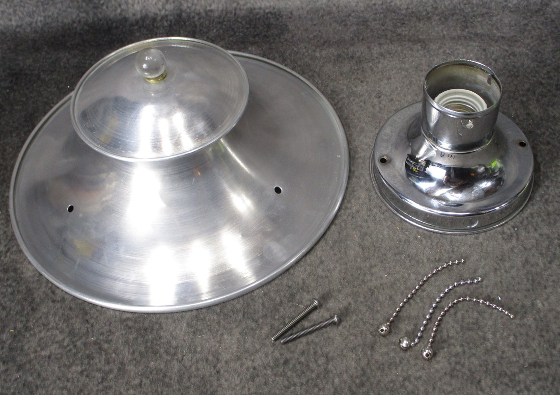 1935 Art Metal Company Machine Age Art Deco Double Shade Etsy