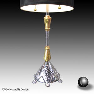 VTG Avante-Garde American Art Deco Tall Lamp of Chrome & Brass c.1930 RESTORED