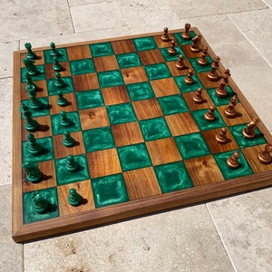 Custom Wood and Resin Chess Boards
