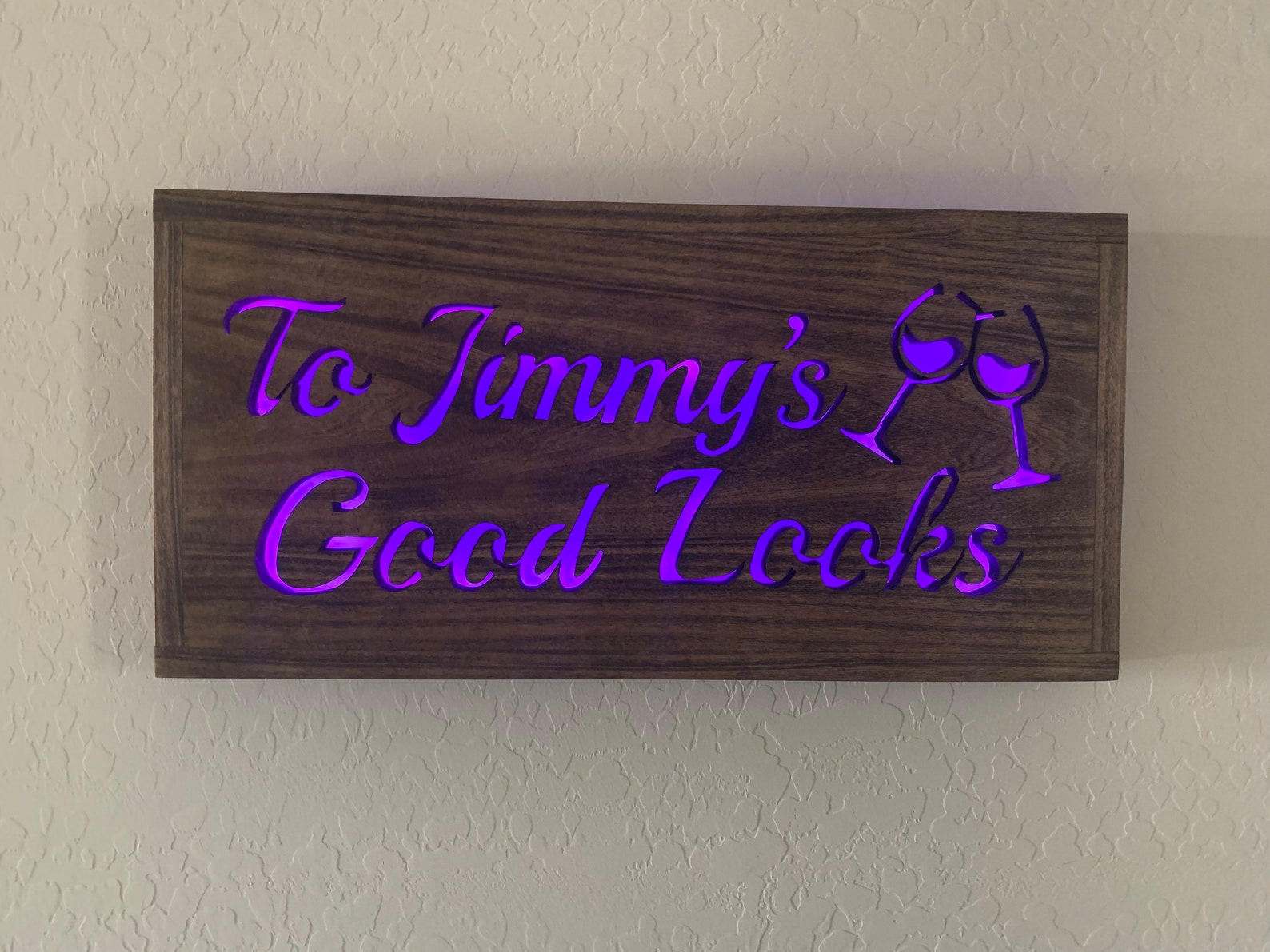 Custom LED Wood Sign Etsy